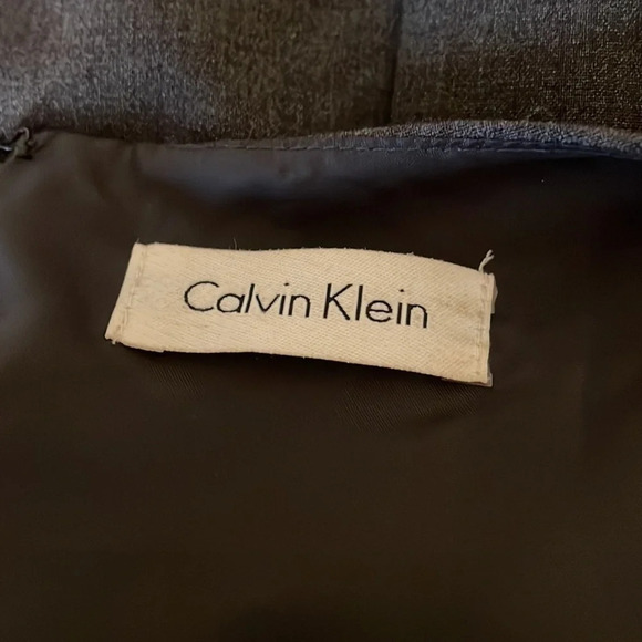 Calvin Klein women’s dress 6 small sequin snakeskin grey business sleeveless - Picture 4 of 7